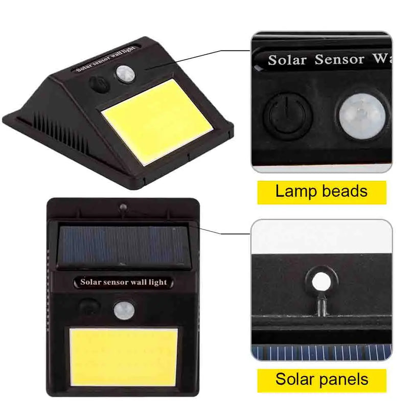 Luminária Solar Com Sensor De Presença Automático 20LED Iluminação Eficiente Para Exteriores Jardim Entrada Garagem Segurança